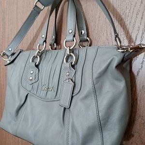 Coach Leather Ashely Satchel Charcoal